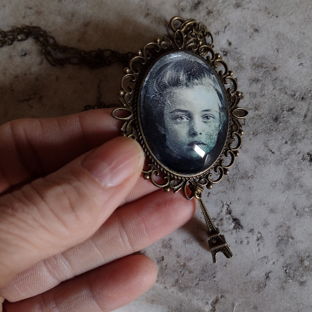 14" necklace of Attic Orphan, French, Eiffel Tower pendant